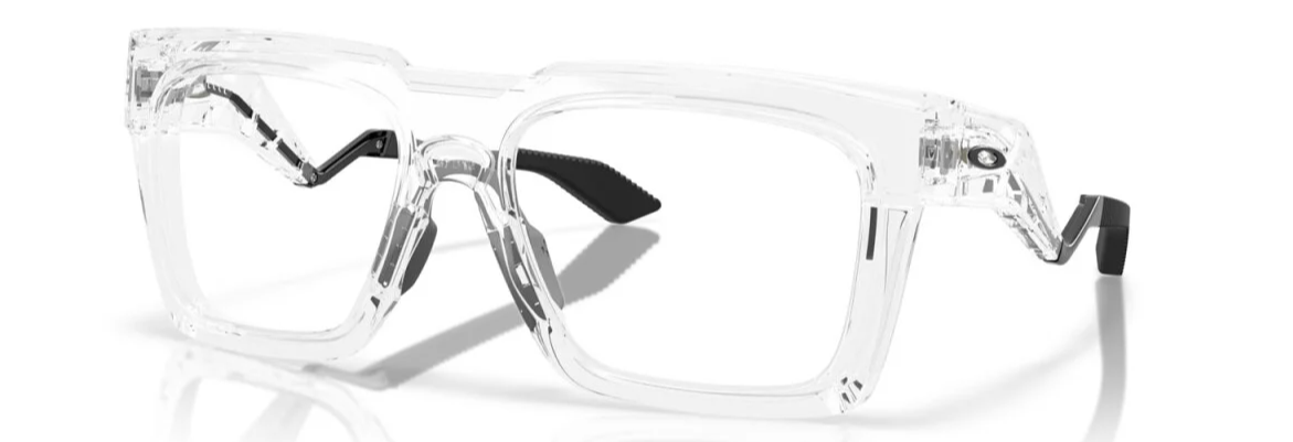 Occhiali da vista Oakley Enigma INK OX 8190: sono una montatura unisex color trasparente lucido in iniettato e O Matter dalla forma square